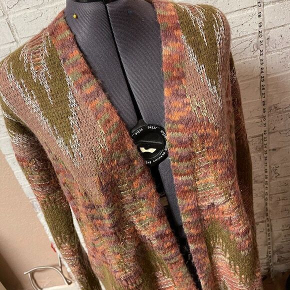 Lucky Brand Wool Blend Warm Sweater Cardigan Aztec Small - Picture 1 of 10